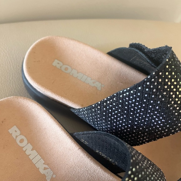 Romika Borneo Women's Blingy Black Strappy Comfortable Sandals Size 37 - Picture 9 of 12